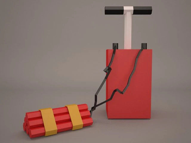 dynamite 1 3D Model .c4d .max .obj .3ds .fbx .stl .blend 