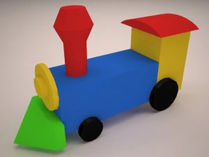 trem de brinquedo Modelo 3D