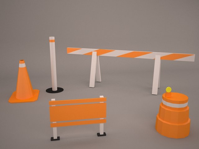 traffic barrier 3Dモデル .c4d .max .obj .3ds .fbx .stl .blend 