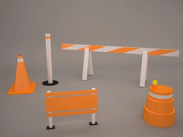 traffic barrier 3D Model .c4d .max .obj .3ds .fbx .stl .blend 