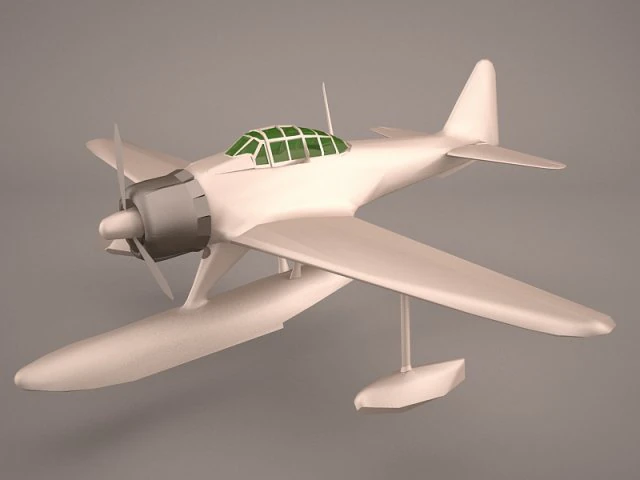 Nakajima A6M2-N - Rufe 3D Model .c4d .max .obj .3ds .fbx .stl .blend 