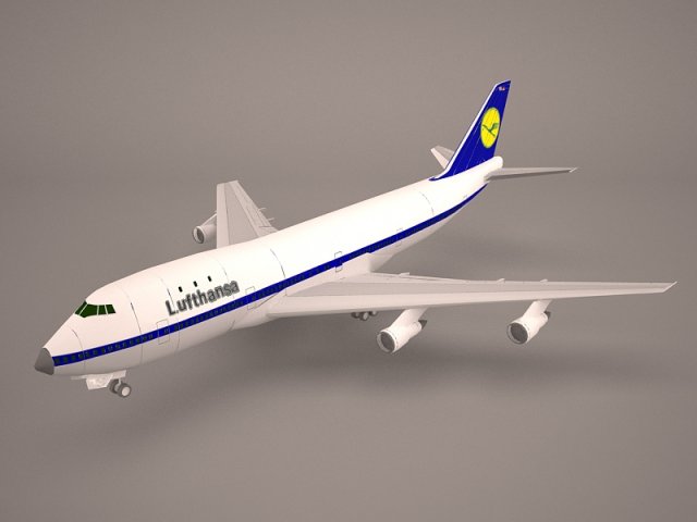 Boeing 747-8i lufthansa 3D Model .c4d .max .obj .3ds .fbx .stl .blend 