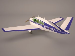 civil utility aircraft beechcraft bonanza s35 v tail 3D Model