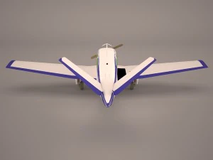 civil utility aircraft beechcraft bonanza s35 v tail 3D Model