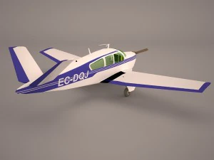 civil utility aircraft beechcraft bonanza s35 v tail 3D Model