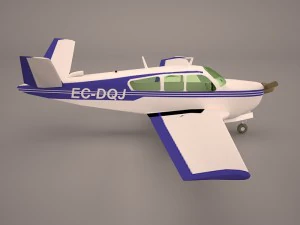 civil utility aircraft beechcraft bonanza s35 v tail 3D Model