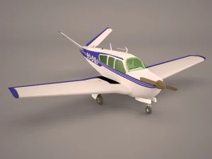 civil utility aircraft beechcraft bonanza s35 v tail 3D Model