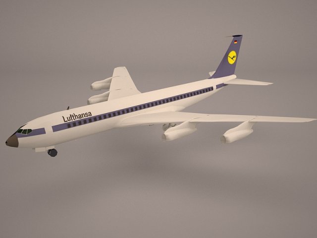 boeing 707-320 ss lufthansa 3D Model .c4d .max .obj .3ds .fbx .stl .blend 