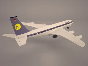 boeing 707-320 ss lufthansa Modello 3D