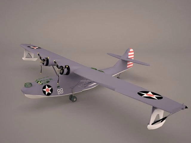 consolidated pby 5 catalina poser vue 3D Model .c4d .max .obj .3ds .fbx .stl .blend 