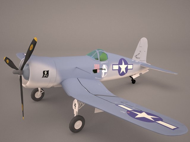 airplane f4u corsair fighter 3D 모델 .c4d .max .obj .3ds .fbx .stl .blend 