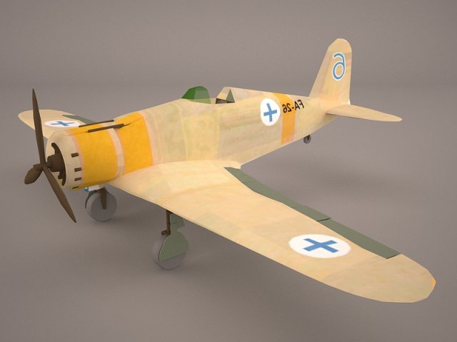 fiat g50 - italy airforce Modelo 3D .c4d .max .obj .3ds .fbx .stl .blend 