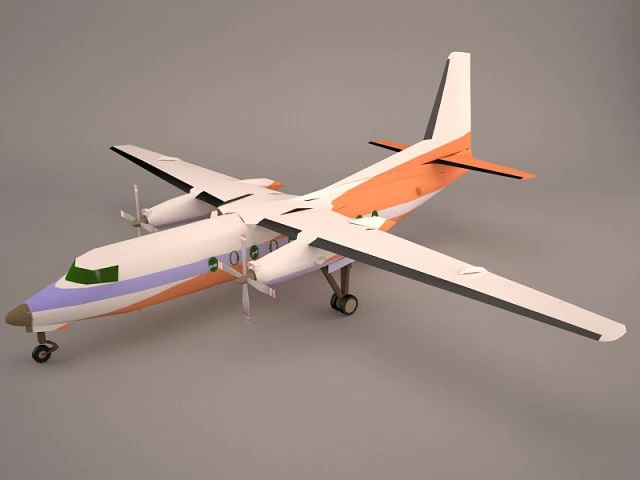 fokker 27 southern sky 3D Model .c4d .max .obj .3ds .fbx .stl .blend 