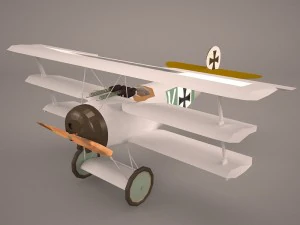 フォッカー DR-1 三葉機 3Dモデル
