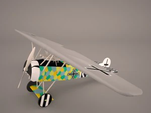 fokker d7 &uuml;&ccedil; kanatlı u&ccedil;ak 3D Model