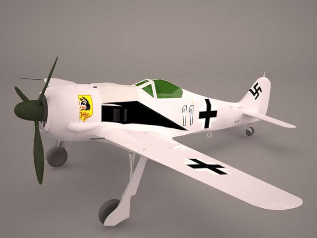 german wwii fighter aircraft fw 190 Modelo 3D .c4d .max .obj .3ds .fbx .stl .blend 