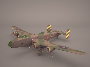 handley page halifax mk3 raf 3D 模型