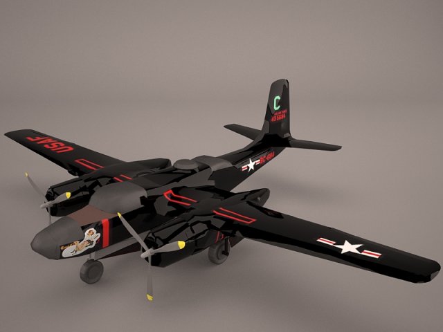 a-26b invader Model 3D .c4d .max .obj .3ds .fbx .stl .blend 