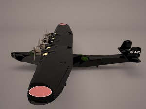 kawanishi george h6k Modello 3D