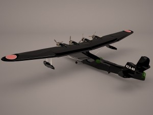 kawanishi george h6k Modello 3D