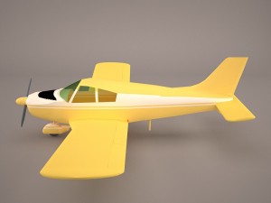 civil utility aircraft beechcraft bonanza s35 v tail 3D Модель