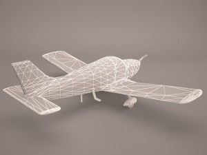 civil utility aircraft beechcraft bonanza s35 v tail 3D Модель