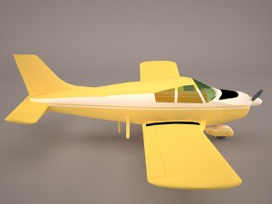 civil utility aircraft beechcraft bonanza s35 v tail 3D Модель