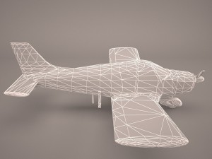 civil utility aircraft beechcraft bonanza s35 v tail 3D Модель
