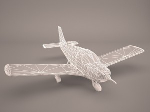 civil utility aircraft beechcraft bonanza s35 v tail 3D Модель