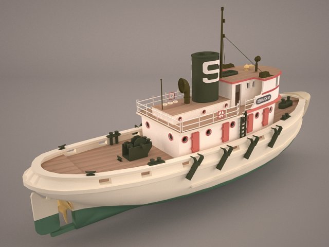 tugboat 3D 模型 .c4d .max .obj .3ds .fbx .stl .blend 