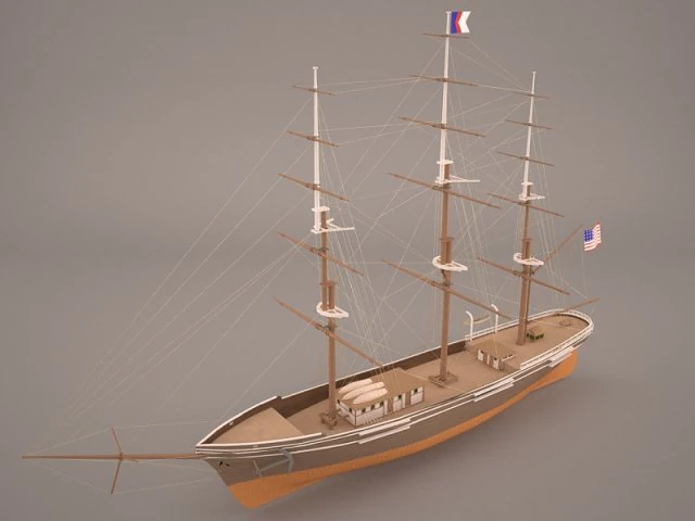 flying ship 3D Model .c4d .max .obj .3ds .fbx .stl .blend 
