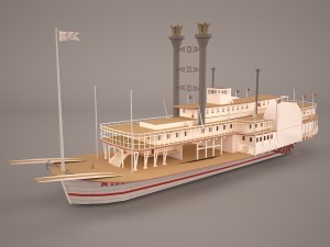 wheeled steamboat belle of louisville 3D Model