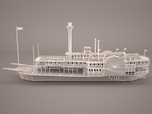wheeled steamboat belle of louisville 3D 모델