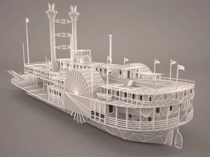 wheeled steamboat belle of louisville 3D Model