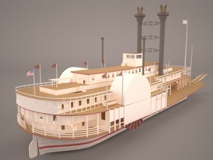 wheeled steamboat belle of louisville 3D 모델