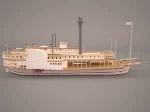 wheeled steamboat belle of louisville 3D Model