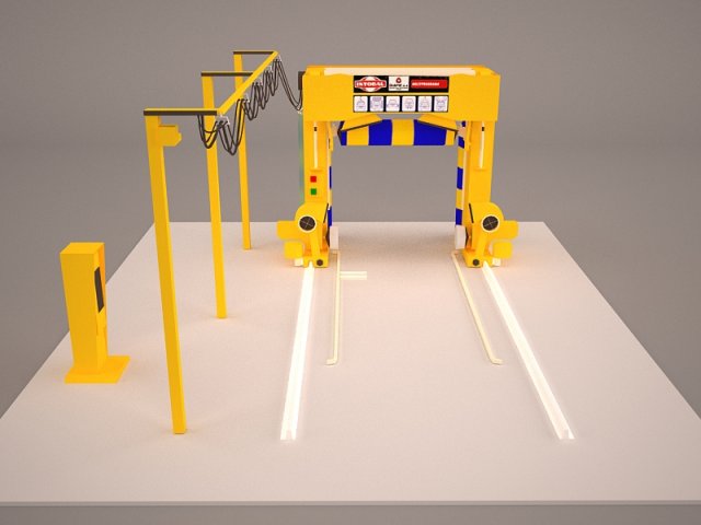 automatic outdoor car wash 3D Model .c4d .max .obj .3ds .fbx .stl .blend 