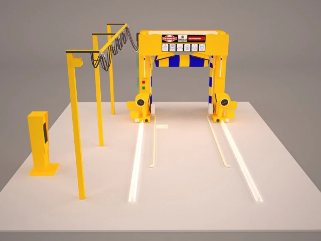 automatic outdoor car wash 3D Model .c4d .max .obj .3ds .fbx .stl .blend