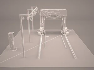 automatic outdoor car wash 3D Model