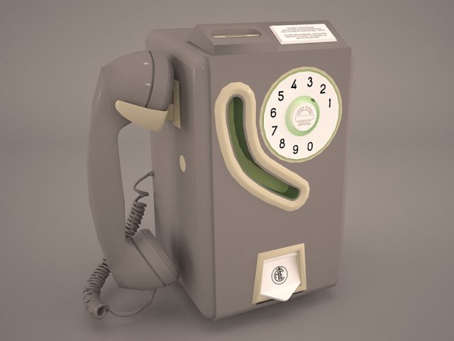 vintage payphone 3D-Modell .c4d .max .obj .3ds .fbx .stl .blend 