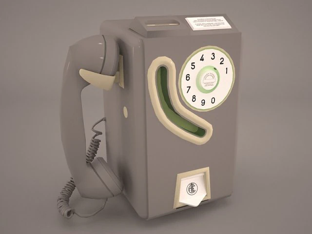 vintage payphone 3D Model .c4d .max .obj .3ds .fbx .stl .blend 