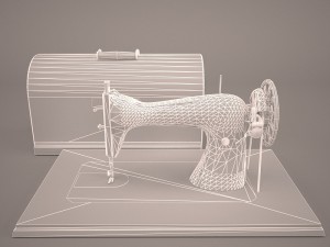 antique singer sewing machine 3D 모델