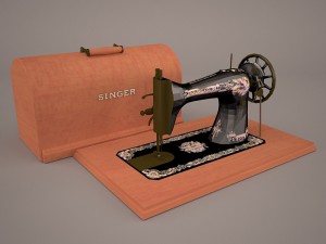 antique singer sewing machine 3D 모델
