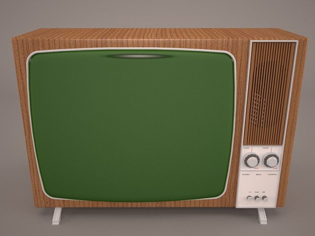 retro tv and radio reciever 3Dモデル .c4d .max .obj .3ds .fbx .stl .blend 