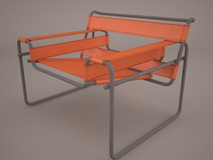 marcel breuer d40 cantilever armchair 3D Model