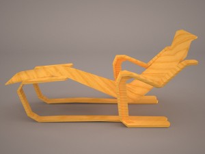 bruno mathsson chaise lounge 3D Model