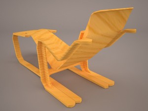 bruno mathsson chaise lounge 3D Model