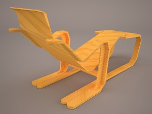 bruno mathsson chaise lounge 3D Model