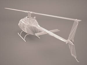 uh1 basic helicopter 3D 模型