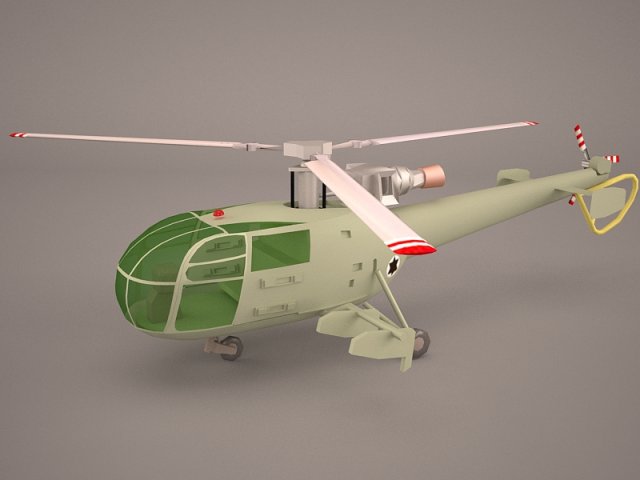 aerospatiale alouette iii 3D मॉडल .c4d .max .obj .3ds .fbx .stl .blend 